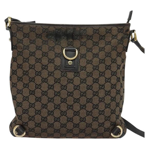 GUCCI GG Canvas Abbey Shoulder Bag Outlet Brown Gold - Picture 2 of 12